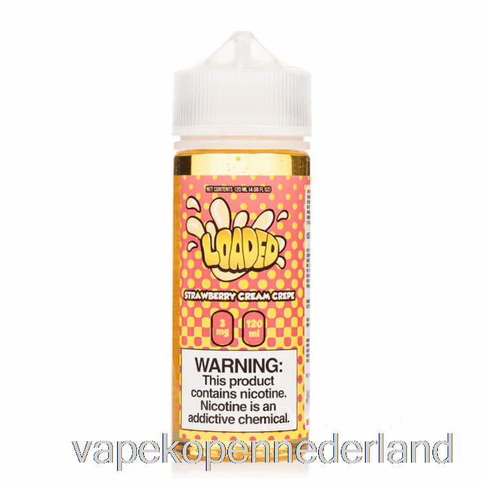 Vape Nederland Aardbeiencrème Crêpe - Geladen E-vloeistof - Meedogenloze Dampen - 120ml 3mg